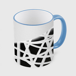 Кружка 3D The Witcher 3 logo geometry, цвет: 3D-небесно-голубой кант
