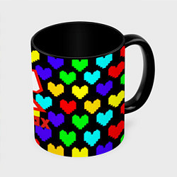Кружка 3D Роблокс сердца, цвет: 3D-белый + черный
