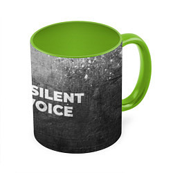 Кружка 3D A Silent Voice - grey gradient по-горизонтали, цвет: 3D-белый + светло-зеленый