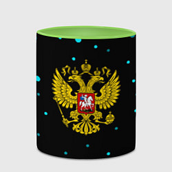 Кружка 3D Герб РФ голубые краски, цвет: 3D-белый + светло-зеленый — фото 2