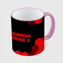 Кружка 3D Counter Strike 2 - red gradient по-горизонтали, цвет: 3D-розовый кант
