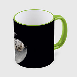 Кружка 3D Далматин и луна, цвет: 3D-светло-зеленый кант