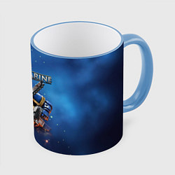 Кружка 3D Captain Titus Warhammer 40000 space marine 2, цвет: 3D-небесно-голубой кант