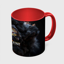 Кружка 3D Captain Titus Warhammer 40000 space marine 2, цвет: 3D-белый + красный