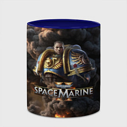 Кружка 3D Captain Titus Warhammer 40000 space marine 2, цвет: 3D-белый + синий — фото 2