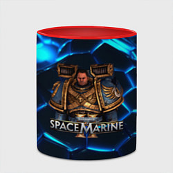 Кружка 3D Captain Warhammer 40000 space marine 2 Titus, цвет: 3D-белый + красный — фото 2