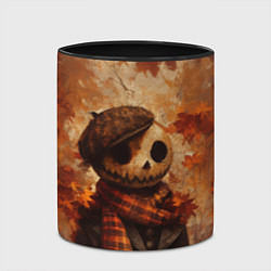 Кружка 3D Тыквенный Джек в кепке, цвет: 3D-белый + черный — фото 2