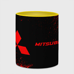 Кружка 3D Mitsubishi - red gradient по-горизонтали, цвет: 3D-белый + желтый — фото 2