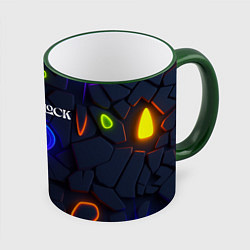 Кружка 3D Deadlock logo текстурные плиты, цвет: 3D-зеленый кант