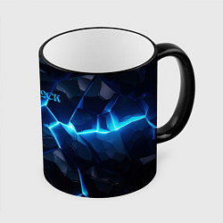 Кружка 3D Deadlock logo синий лого, цвет: 3D-черный кант