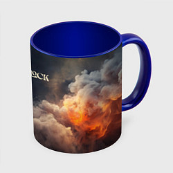 Кружка 3D Deadlock лого и туман, цвет: 3D-белый + синий
