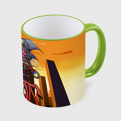 Кружка 3D Коты быстрого реагирования, цвет: 3D-светло-зеленый кант