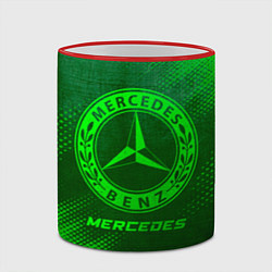 Кружка 3D Mercedes - green gradient, цвет: 3D-красный кант — фото 2