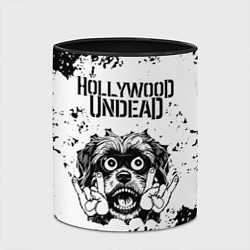 Кружка 3D Hollywood Undead - рок пес, цвет: 3D-белый + черный — фото 2