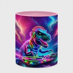 Кружка 3D Tyrannosaur DJ - neon glow, цвет: 3D-белый + розовый — фото 2