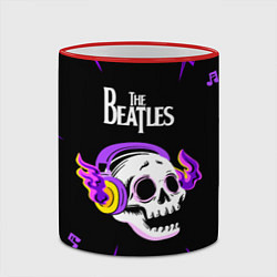 Кружка 3D The Beatles неоновый череп, цвет: 3D-красный кант — фото 2