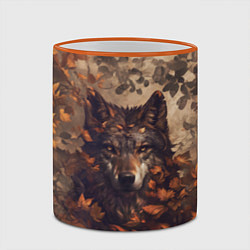 Кружка 3D Матёрый волк, цвет: 3D-оранжевый кант — фото 2