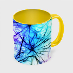 Кружка 3D Неоновые нервы, цвет: 3D-белый + желтый