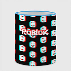 Кружка 3D Roblox pattern glitch, цвет: 3D-небесно-голубой кант — фото 2