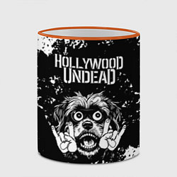 Кружка 3D Hollywood Undead рок пес, цвет: 3D-оранжевый кант — фото 2
