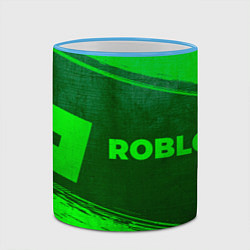 Кружка 3D Roblox - green gradient по-горизонтали, цвет: 3D-небесно-голубой кант — фото 2