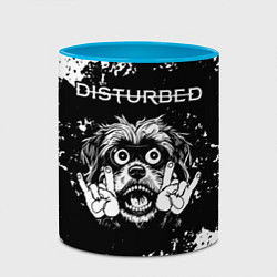 Кружка 3D Disturbed рок пес, цвет: 3D-белый + небесно-голубой — фото 2