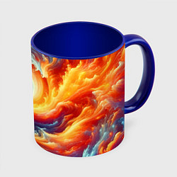 Кружка 3D Космическое завихрение - инь янь, цвет: 3D-белый + синий