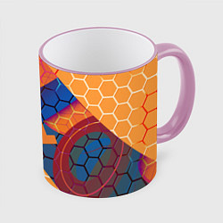Кружка 3D Half life hexagon steel, цвет: 3D-розовый кант