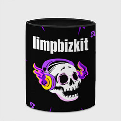 Кружка 3D Limp Bizkit неоновый череп, цвет: 3D-белый + черный — фото 2