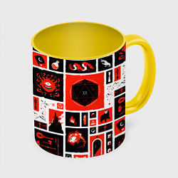 Кружка 3D Dungeons and dragons pattern, цвет: 3D-белый + желтый