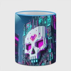 Кружка 3D Skull Minecraft - ai art fantasy, цвет: 3D-небесно-голубой кант — фото 2