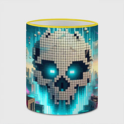 Кружка 3D Minecraft skull - ai art fantasy, цвет: 3D-желтый кант — фото 2