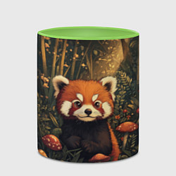 Кружка 3D Красная панда в лесной чаще - милая, цвет: 3D-белый + светло-зеленый — фото 2