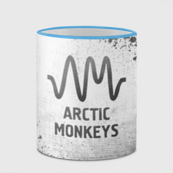 Кружка 3D Arctic Monkeys - white gradient, цвет: 3D-небесно-голубой кант — фото 2