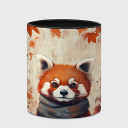 Кружка 3D Осенняя красная панда, цвет: 3D-белый + черный — фото 2