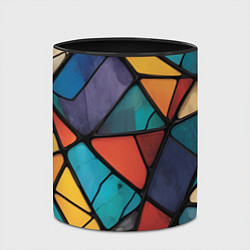 Кружка 3D Цветное стекло витраж, цвет: 3D-белый + черный — фото 2