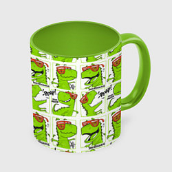 Кружка 3D Brothersaurus, цвет: 3D-белый + светло-зеленый