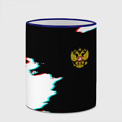 Кружка 3D Герб глитч краски, цвет: 3D-синий кант — фото 2