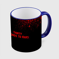 Кружка 3D Thirty Seconds to Mars - red gradient по-горизонта, цвет: 3D-синий кант