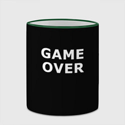 Кружка 3D Game over white logo, цвет: 3D-зеленый кант — фото 2