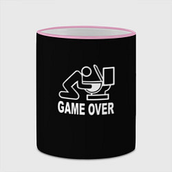 Кружка 3D Конец игры у унитаза, цвет: 3D-розовый кант — фото 2