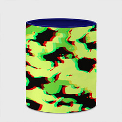 Кружка 3D Камуфляж зелёный глитч, цвет: 3D-белый + синий — фото 2