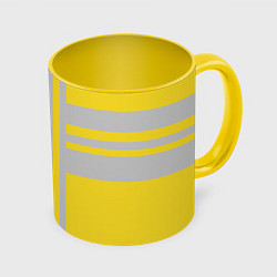 Кружка 3D Полосы цвета, цвет: 3D-белый + желтый
