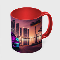 Кружка 3D Porshe big city, цвет: 3D-белый + красный