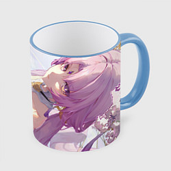 Кружка 3D Honkai Star Rail Fu Xuan beautiful, цвет: 3D-небесно-голубой кант