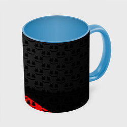 Кружка 3D Marshmello pattern, цвет: 3D-белый + небесно-голубой