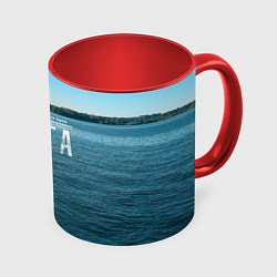 Кружка 3D Река Волга, цвет: 3D-белый + красный