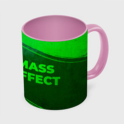 Кружка 3D Mass Effect - green gradient по-горизонтали, цвет: 3D-белый + розовый