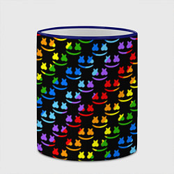Кружка 3D Marshmello pattern neon, цвет: 3D-синий кант — фото 2