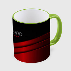 Кружка 3D AUDI carbon metal, цвет: 3D-светло-зеленый кант